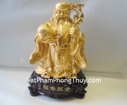 Tam đa phước lộc thọ vàng kim sa đế gỗ trung bộ rời - Tam Tinh Cống Chiếu LN115